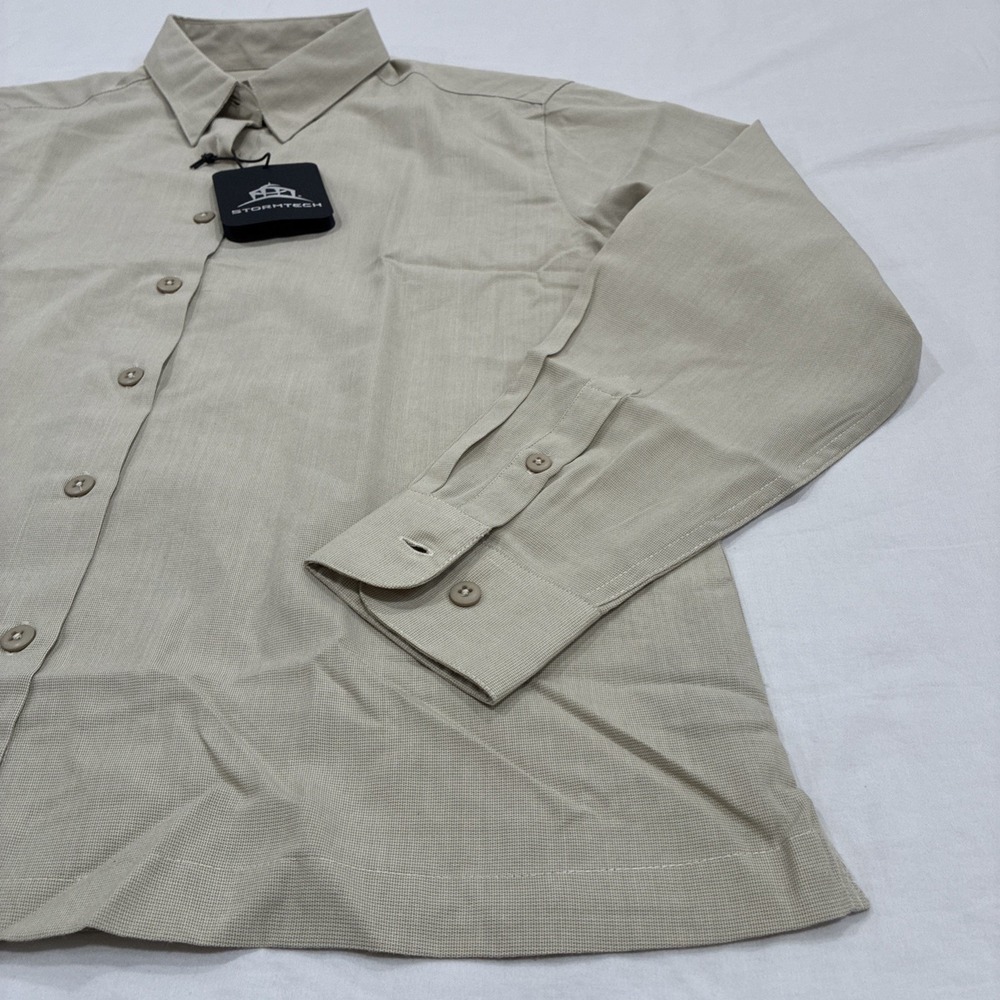 NEW STORMTECH BEIGE BUTTON UP BLOUSE WOMEN'S XL - Picture 4 of 12